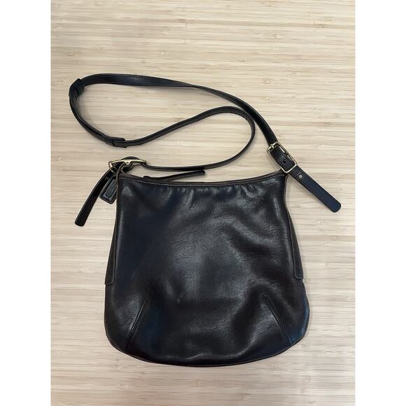 Vintage 90s Coach All Leather Sacoche Shoulder Bag Brown - Picture 1 of 5